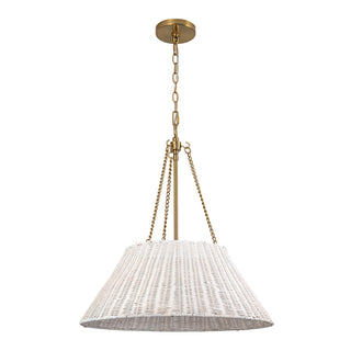 Ariette 22 in White Rattan Pendant