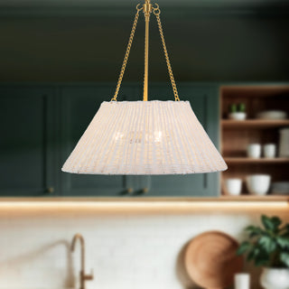 Ariette 22 in White Rattan Pendant
