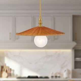 Aruba 18 in Pendant with Natural Rattan Shade