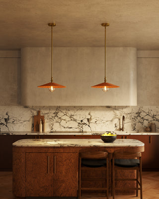 Aruba 18 in Pendant with Natural Rattan Shade