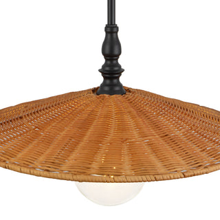 Aruba 18 in Pendant with Natural Rattan Shade
