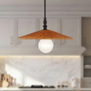 Aruba 18 in Pendant with Natural Rattan Shade