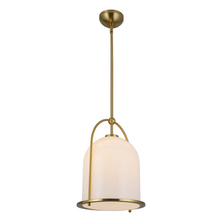 Bella 17 in Brushed Gold/Opal Glass Pendant