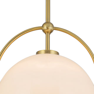 Bella 17 in Brushed Gold/Opal Glass Pendant