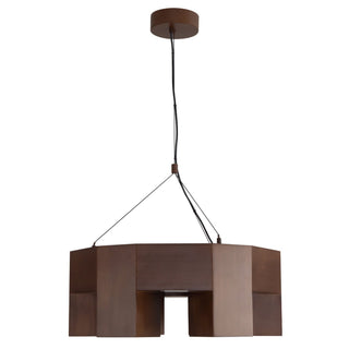 Bosco 25 in Solid Wood Dimmable LED Chandelier with Dark Walnut Finish