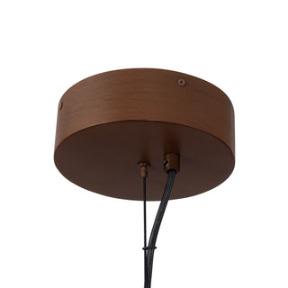 Bosco 25 in Solid Wood Dimmable LED Chandelier with Dark Walnut Finish