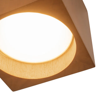 Bosco 5 in (5 in Height) Solid Wood Dimmable LED Flush Mount with Natural Oak Finish