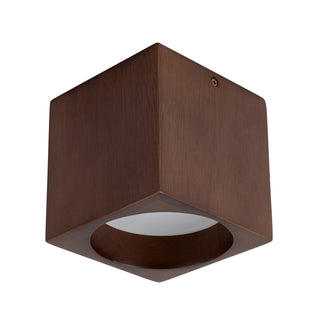 Bosco 5 in (5 in Height) Solid Wood Dimmable LED Flush Mount with Dark Walnut Finish