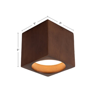 Bosco 5 in (5 in Height) Solid Wood Dimmable LED Flush Mount