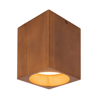 Bosco 5 in (7 in Height) Solid Wood Dimmable LED Flush Mount with Natural Oak Finish