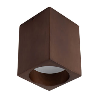 Bosco 5 in (7 in Height) Solid Wood Dimmable LED Flush Mount with Dark Walnut Finish