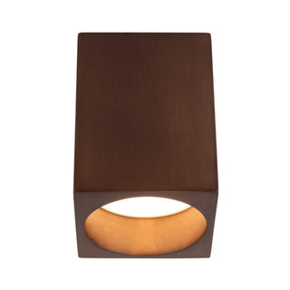 Bosco 5 in (7 in Height) Solid Wood Dimmable LED Flush Mount with Dark Walnut Finish