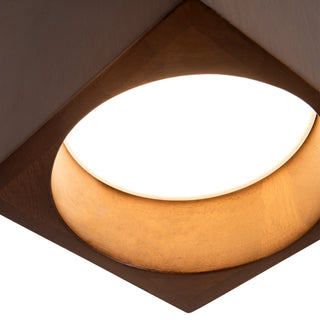Bosco 5 in (7 in Height) Solid Wood Dimmable LED Flush Mount with Dark Walnut Finish