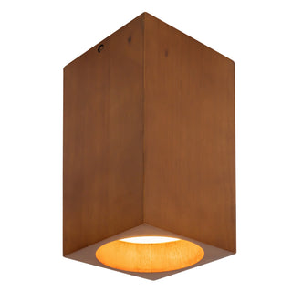 Bosco 5 in (10 in Height) Solid Wood Dimmable LED Flush Mount with Natural Oak Finish