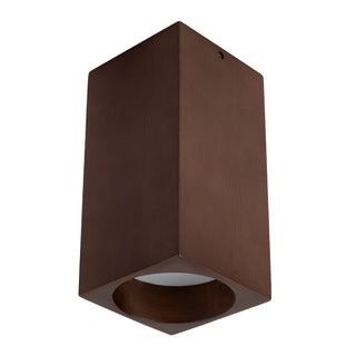 Bosco 5 in (10 in Height) Solid Wood Dimmable LED Flush Mount with Dark Walnut Finish