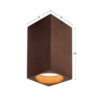 Bosco 5 in (10 in Height) Solid Wood Dimmable LED Flush Mount
