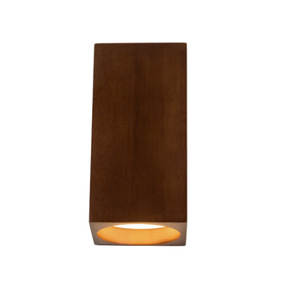 Bosco 5 in (10 in Height) Solid Wood Dimmable LED Wall Sconce with Dark Walnut Finish