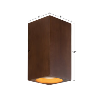 Bosco 5 in (10 in Height) Solid Wood Dimmable LED Wall Sconce