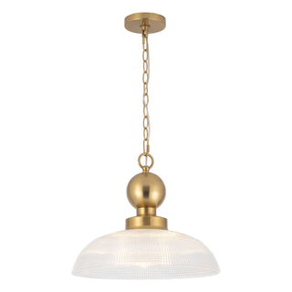 Broomfield 16 in Pendant with Clear Ribbed Glass