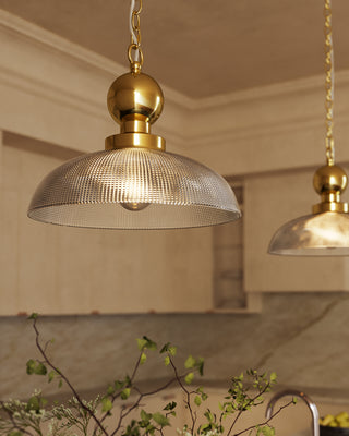Broomfield 16 in Pendant with Clear Ribbed Glass
