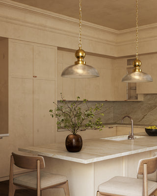 Broomfield 16 in Pendant with Clear Ribbed Glass