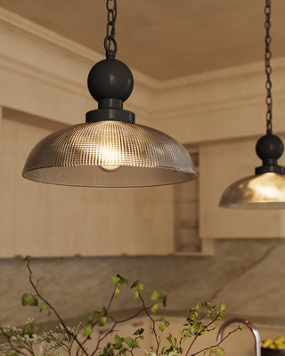 Broomfield 16 in Pendant with Clear Ribbed Glass
