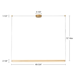 Brume 49 in Brushed Gold Dimmable LED Linear Pendant