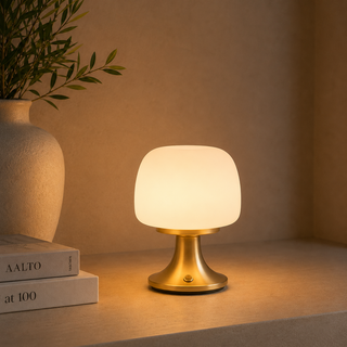 Bea 8 in Brushed Gold Dimmable LED Table Lamp