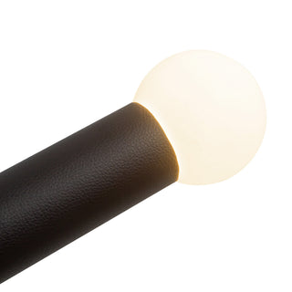 Calla 52 in Brushed Gold Dimmable LED Chandelier with Black Vegan Leather