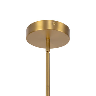 Calla 52 in Brushed Gold Dimmable LED Chandelier with Black Vegan Leather