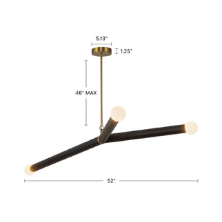 Calla 52 in Brushed Gold Dimmable LED Chandelier