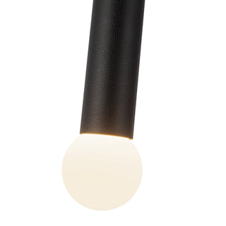 Calla 16 in Brushed Gold Dimmable LED Pendant with Black Vegan Leather
