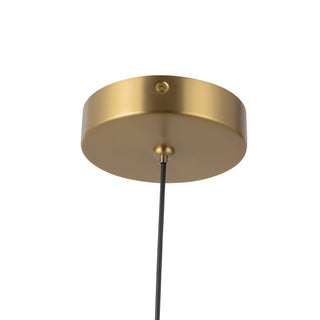 Calla 16 in Brushed Gold Dimmable LED Pendant with Black Vegan Leather