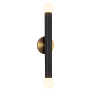 Calla 24 in Brushed Gold Dimmable LED Vanity Light with Black Vegan Leather