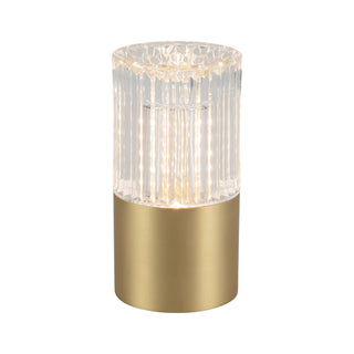 Cessa 4 in Brushed Gold Dimmable LED Exterior Portable Lamp