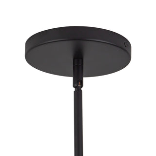 Dyna 24 in Black Pendant with Brushed Gold Accents and Natural Linen Shade