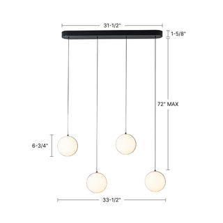Echo 34 in Brushed Gold Dimmable LED Linear Pendant