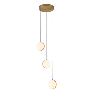 Echo 3 Head Brushed Gold Dimmable LED Multi Pendant