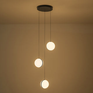 Echo 3 Head Black Dimmable LED Multi Pendant