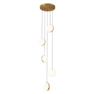 Echo 5 Head Brushed Gold Dimmable LED Multi Pendant