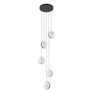 Echo 5 Head Black Dimmable LED Multi Pendant