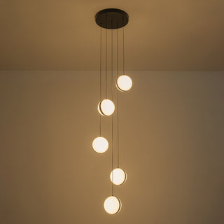 Echo 5 Head Black Dimmable LED Multi Pendant