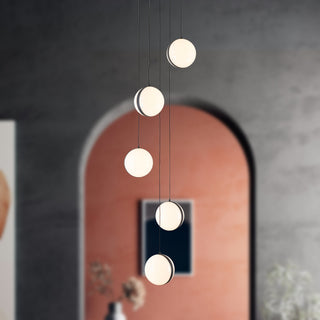 Echo 5 Head Black Dimmable LED Multi Pendant