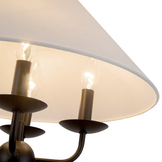 Edelson 18 in Black Pendant with White Linen Shade