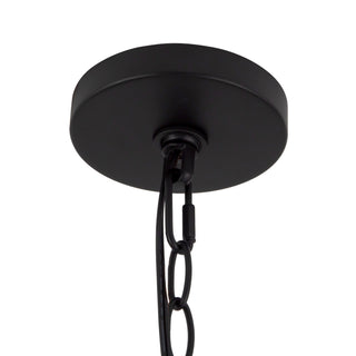 Edelson 18 in Black Pendant with White Linen Shade