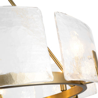 Eira 29 in Brushed Gold Chandelier with Clear Water Glass