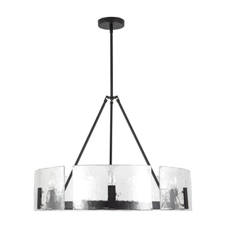 Eira 29 in Black Chandelier with Clear Water Glass