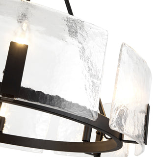 Eira 29 in Black Chandelier with Clear Water Glass