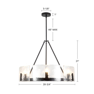 Eira 29 in Brushed Gold Chandelier with Clear Water Glass