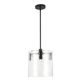 Eira 12 in Black Pendant with Clear Water Glass